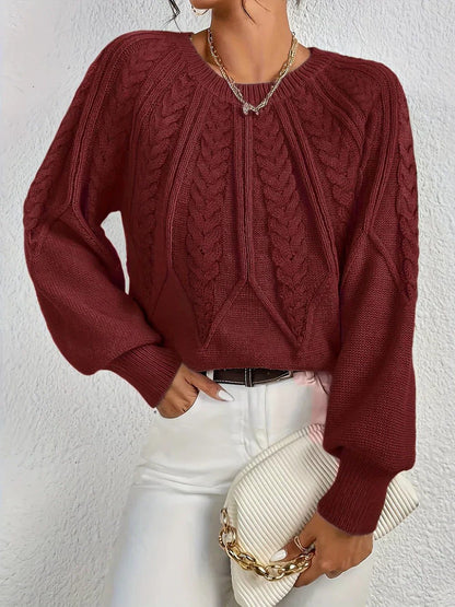 Argentine Cable Knit Crew Neck Sweater