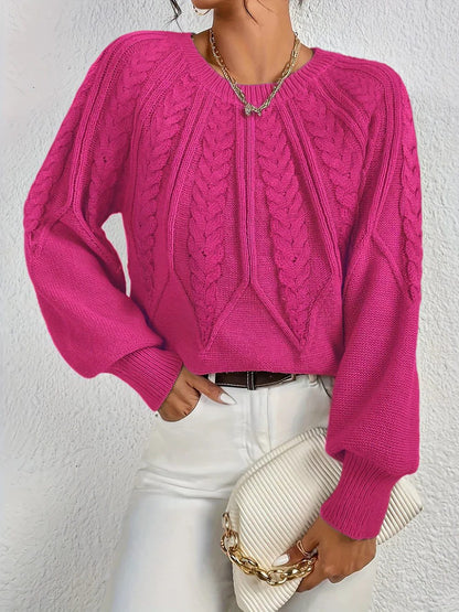 Argentine Cable Knit Crew Neck Sweater