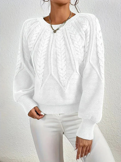 Argentine Cable Knit Crew Neck Sweater