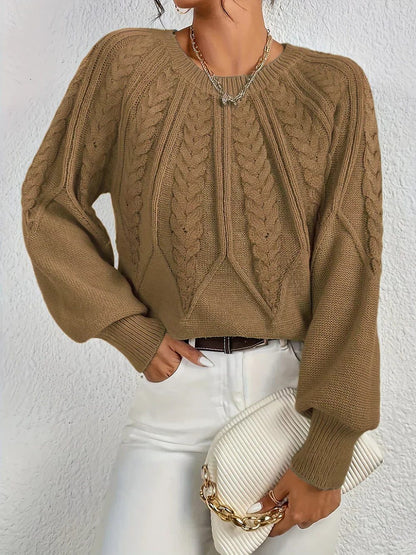Argentine Cable Knit Crew Neck Sweater