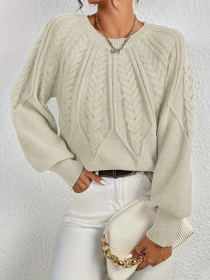 Argentine Cable Knit Crew Neck Sweater