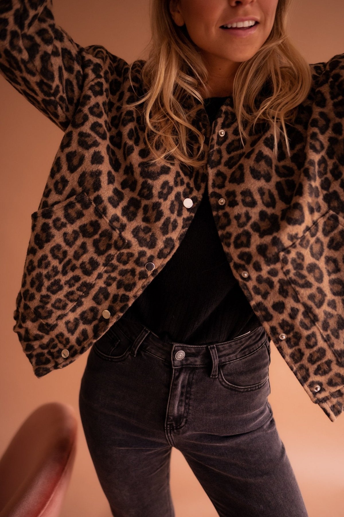 Voichita Leopard Print Bomber Jacket