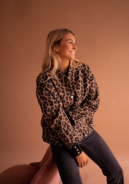 Voichita Leopard Print Bomber Jacket