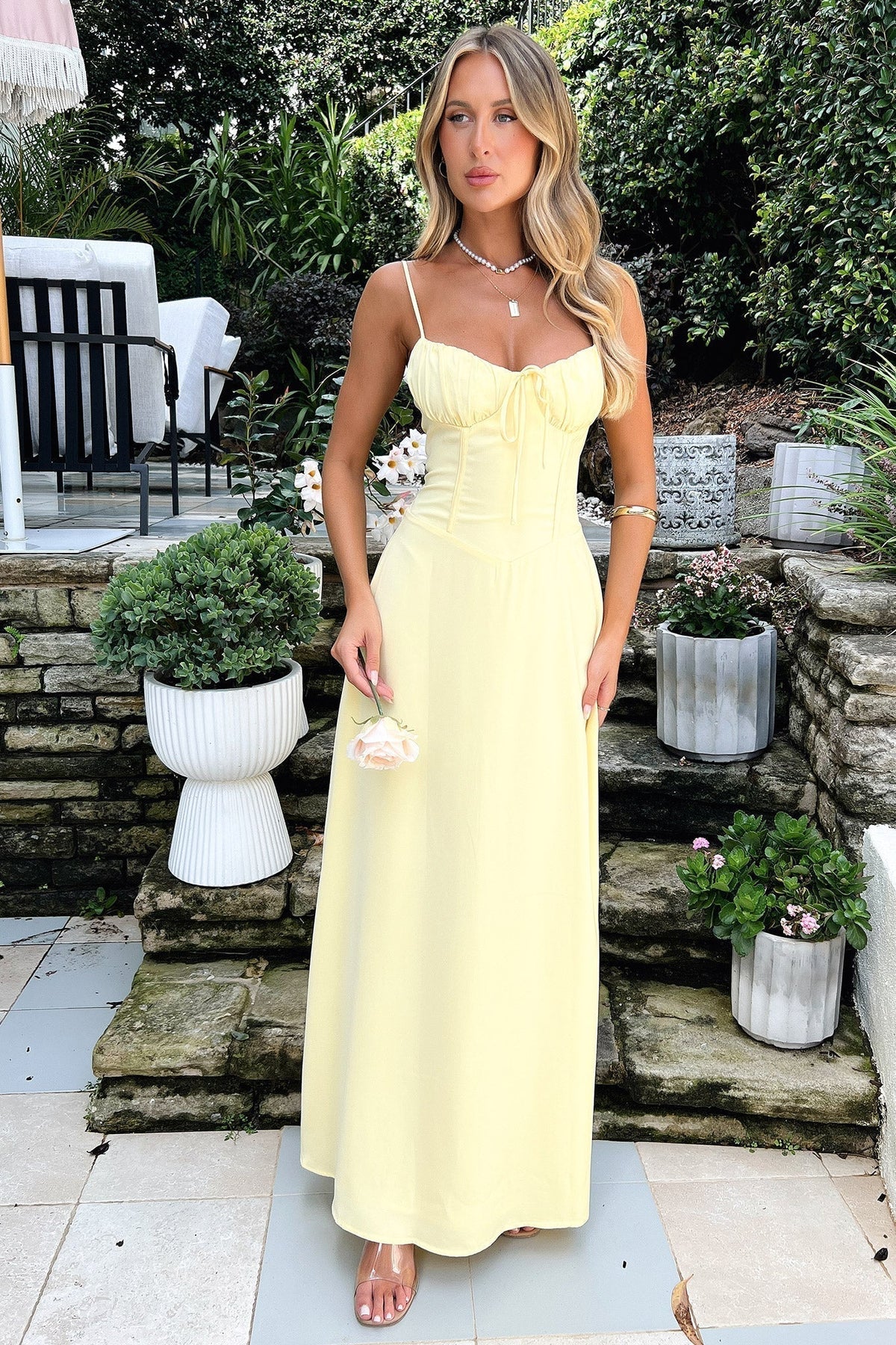 Vardui Wedding Guest Maxi Dress with Spaghetti Straps