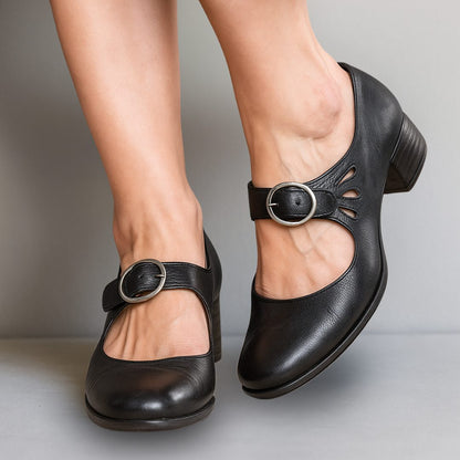 Odelina Mary Jane Block Heel Shoes, Ankle Strap