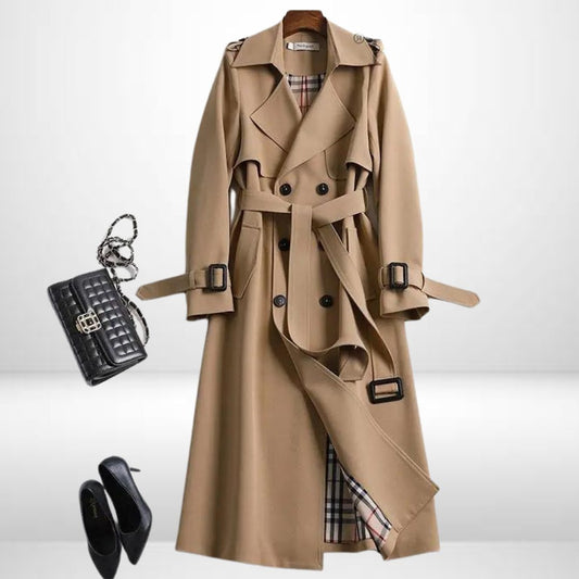 Perronelle Double-Breasted Belted Trench Coat