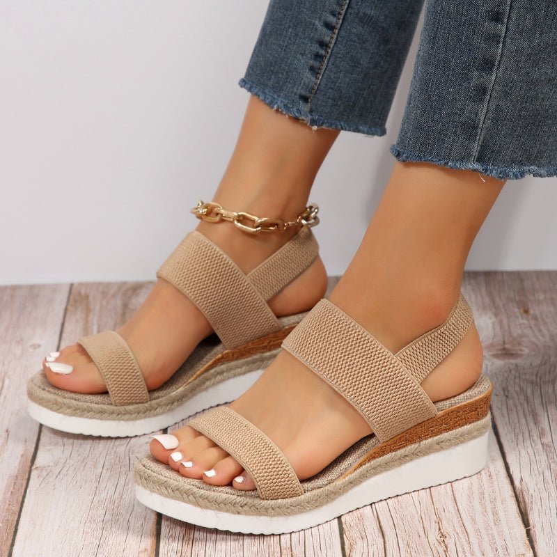 Elvira Open Toe Platform Sandals with Wide Size Run