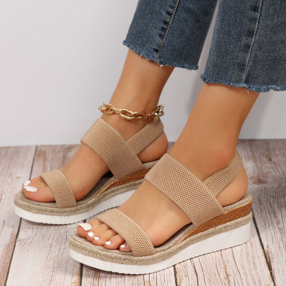 Elvira Open Toe Platform Sandals with Wide Size Run