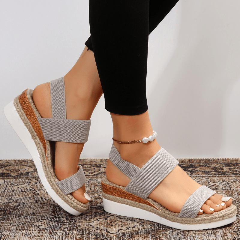 Elvira Open Toe Platform Sandals with Wide Size Run