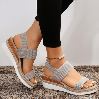 Elvira Open Toe Platform Sandals with Wide Size Run