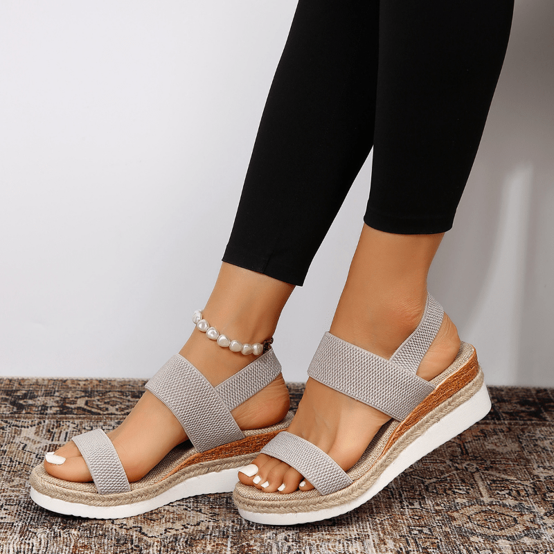 Elvira Open Toe Platform Sandals with Wide Size Run