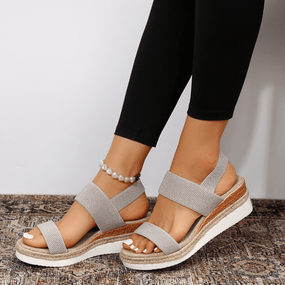 Elvira Open Toe Platform Sandals with Wide Size Run