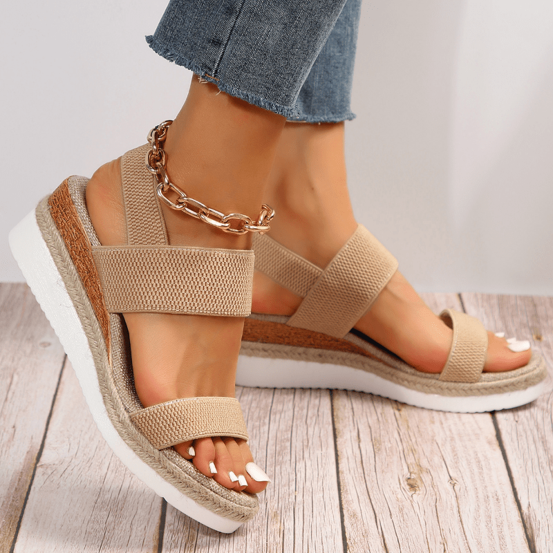 Elvira Open Toe Platform Sandals with Wide Size Run