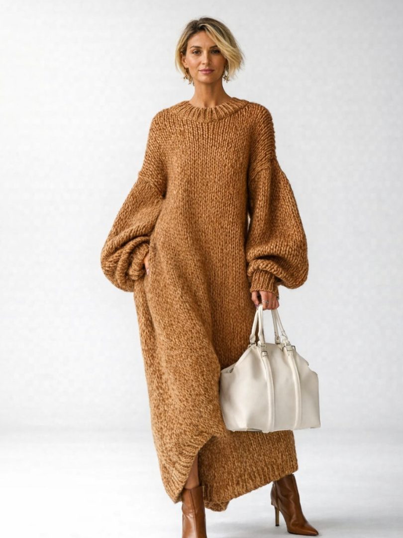 Nantilde Knit Oversized Maxi Sweater Dress
