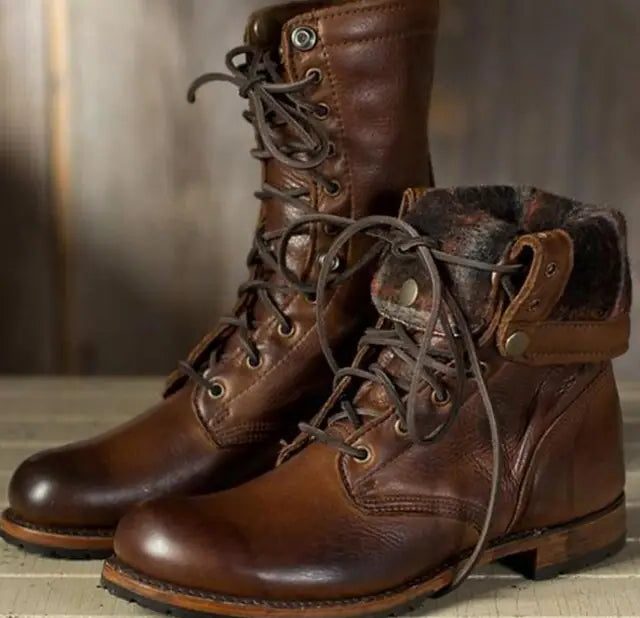 Hawise Lace-Up Ankle Boots for Everyday, Dark Brown