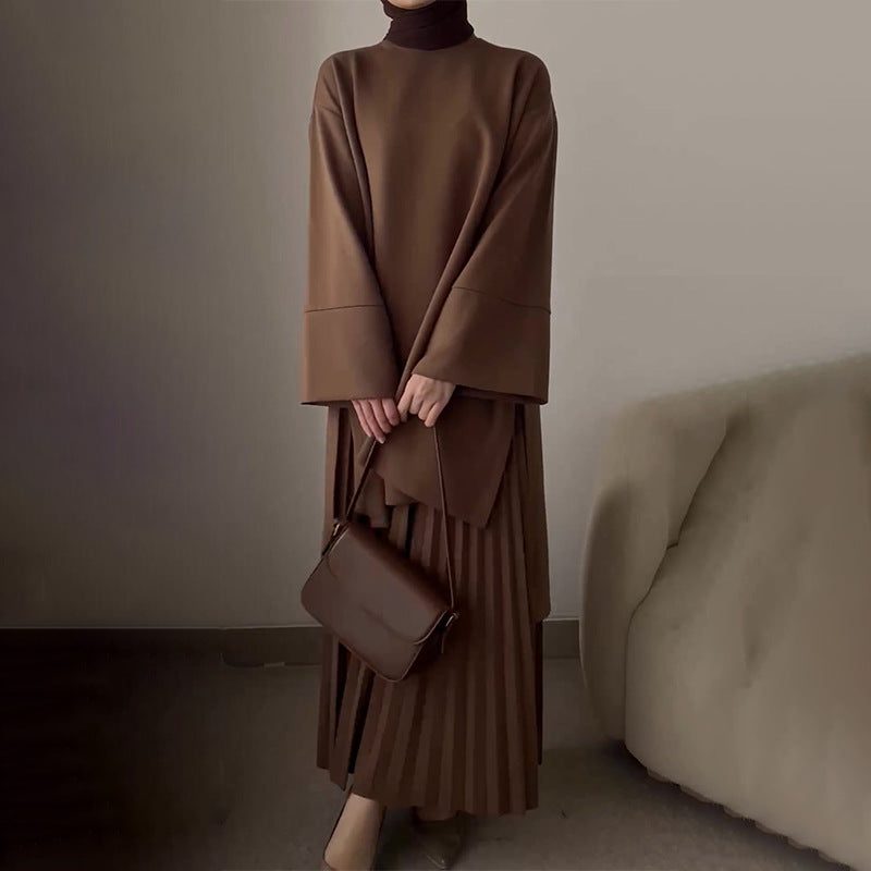 Katerine Oversized Pleated Midi Set, Bell Sleeves