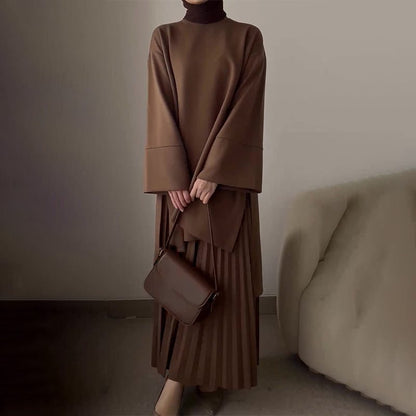 Katerine Oversized Pleated Midi Set, Bell Sleeves