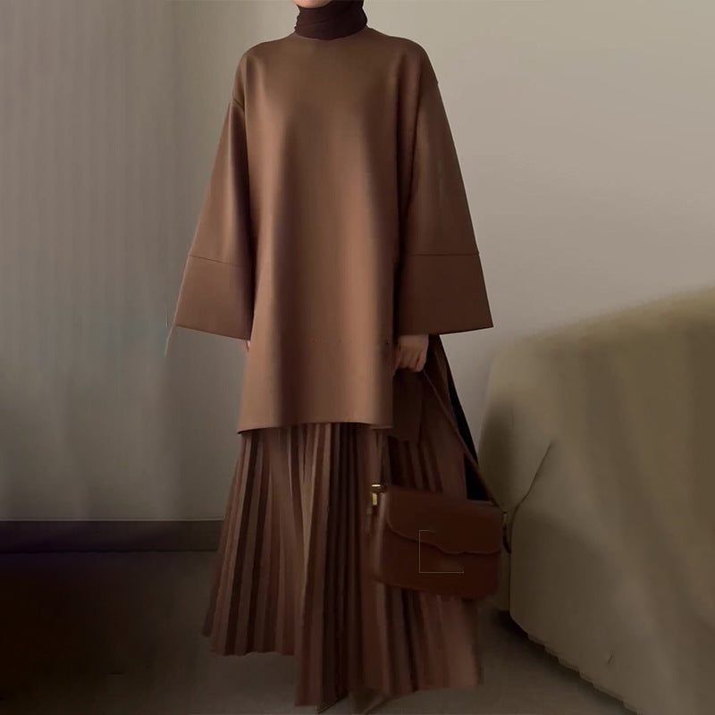 Katerine Oversized Pleated Midi Set, Bell Sleeves