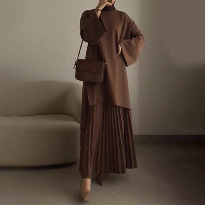 Katerine Oversized Pleated Midi Set, Bell Sleeves