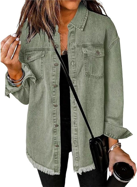 Oriolt Oversized Denim Jacket, Button-Down