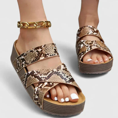 Dhuoda Woven Cross Strap Platform Sandals