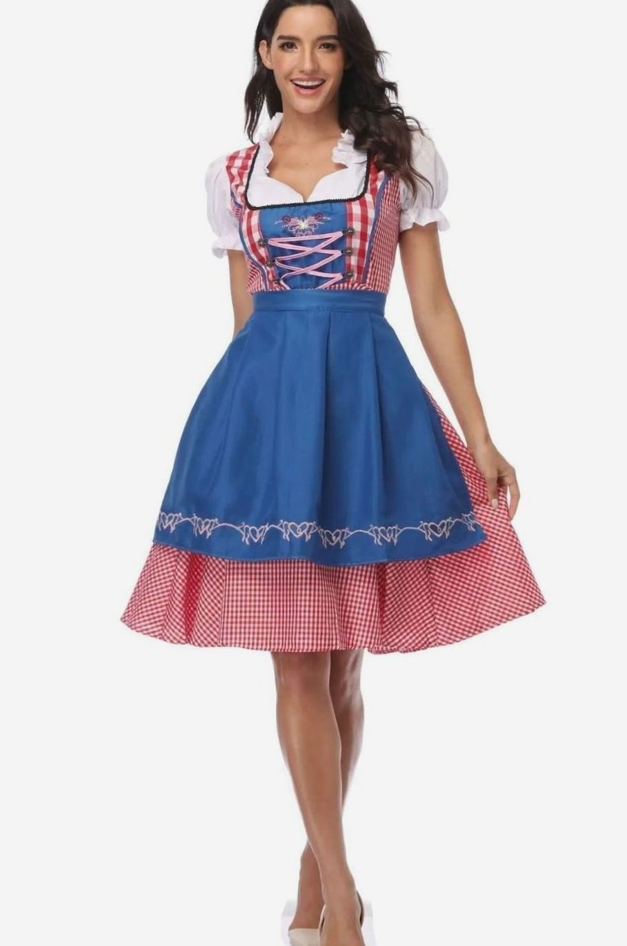 Hadewige Off-Shoulder A-Line Dirndl Dress