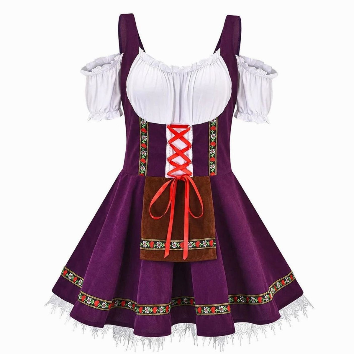 Hadewige Off-Shoulder A-Line Dirndl Dress