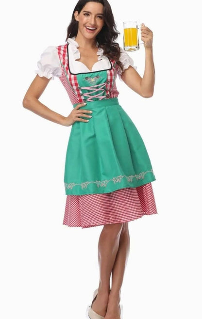 Hadewige Off-Shoulder A-Line Dirndl Dress