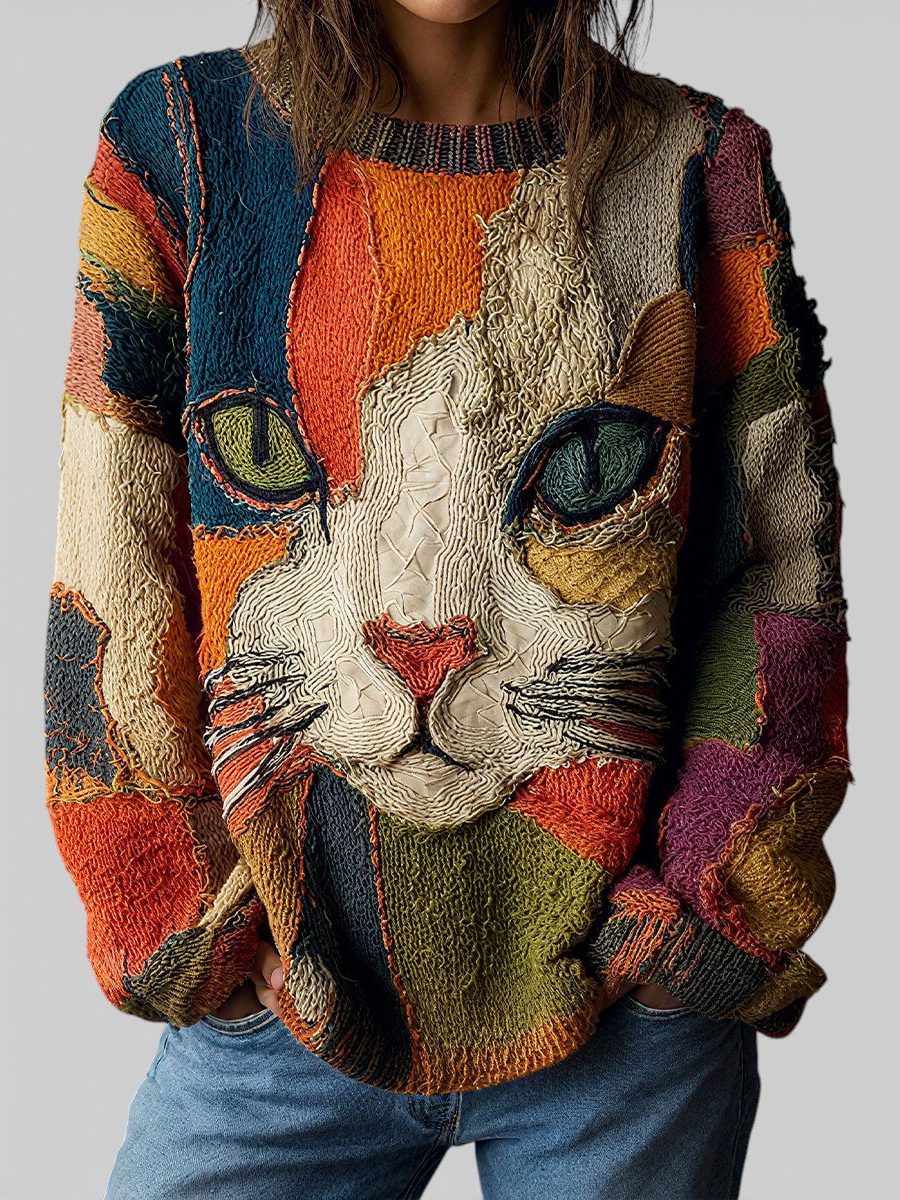 Milisent Animal Print Oversized Sweater