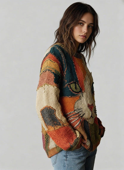 Milisent Animal Print Oversized Sweater
