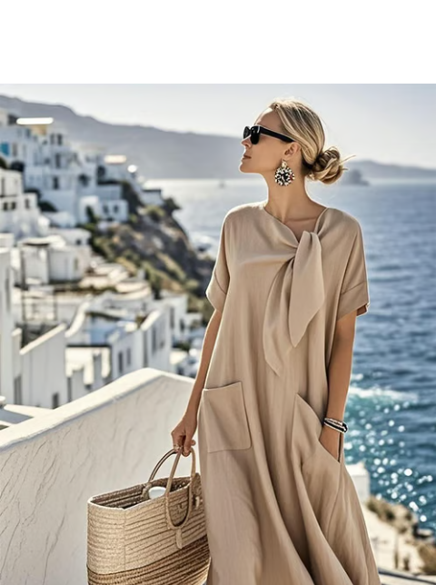 Allegra Tie Neck Maxi Dress