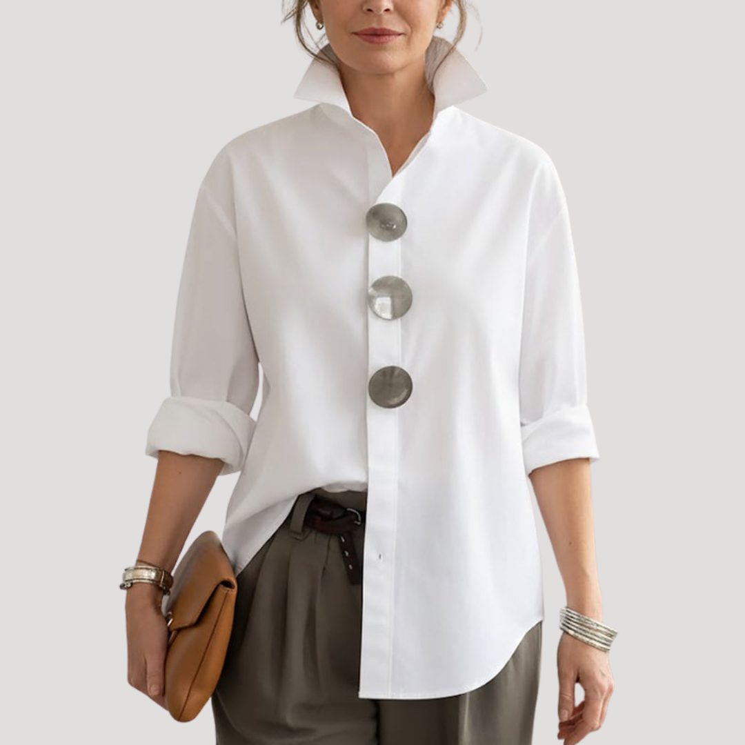 Nichola Oversized Blouse with Button-Down Collar