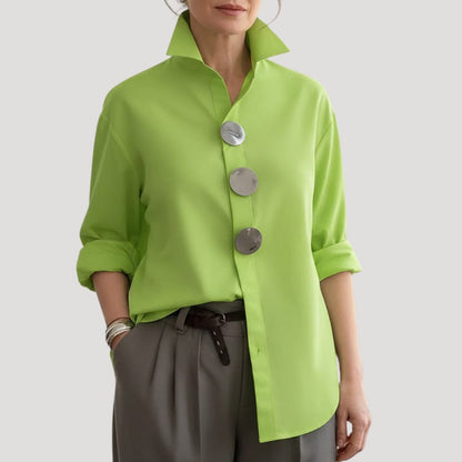 Nichola Oversized Blouse with Button-Down Collar