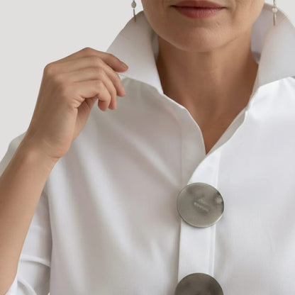 Nichola Oversized Blouse with Button-Down Collar
