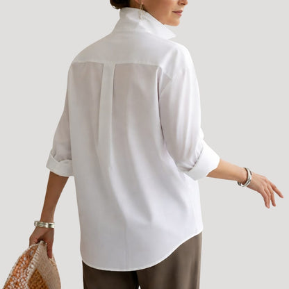 Nichola Oversized Blouse with Button-Down Collar