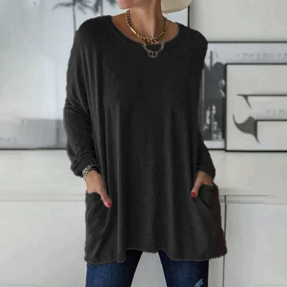Melisende Oversized Tunic Top with Pockets