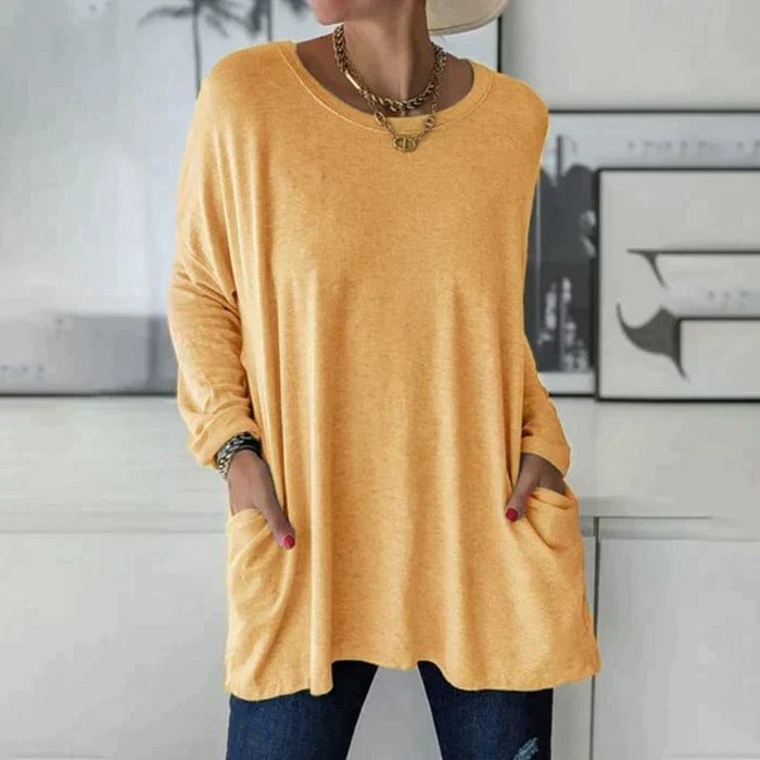 Melisende Oversized Tunic Top with Pockets