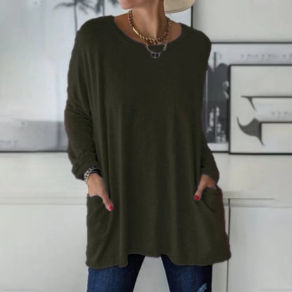 Melisende Oversized Tunic Top with Pockets