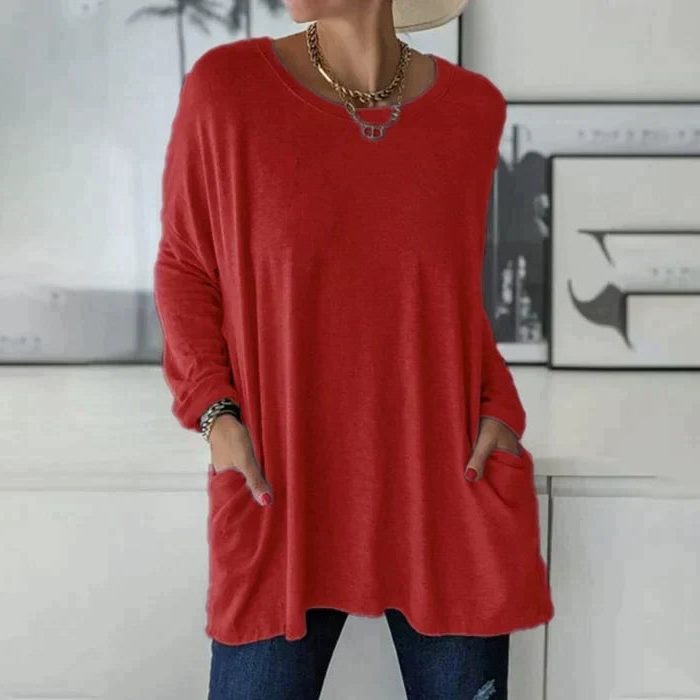 Melisende Oversized Tunic Top with Pockets