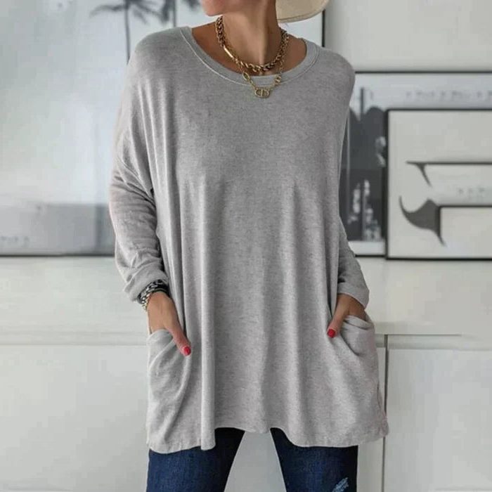 Melisende Oversized Tunic Top with Pockets