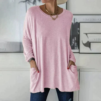 Melisende Oversized Tunic Top with Pockets