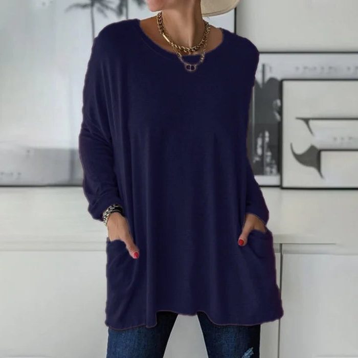 Melisende Oversized Tunic Top with Pockets