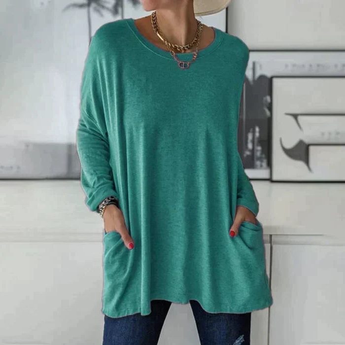 Melisende Oversized Tunic Top with Pockets
