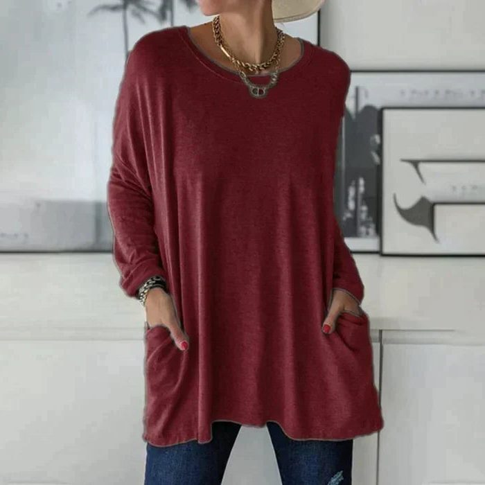Melisende Oversized Tunic Top with Pockets