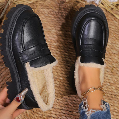 Nesta Fleece-Lined Platform Loafers for Winter