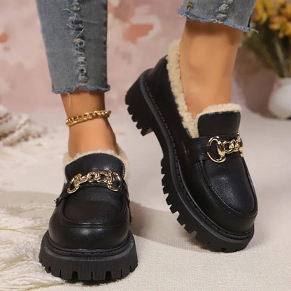 Nesta Fleece-Lined Platform Loafers for Winter