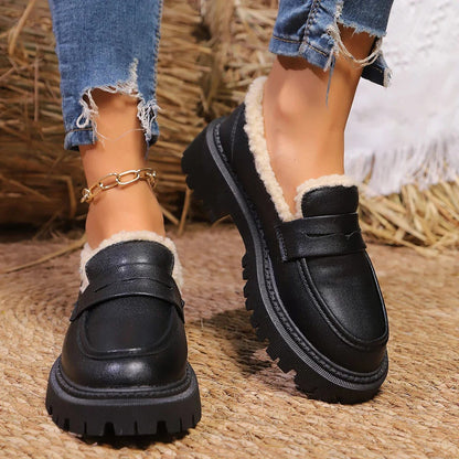 Nesta Fleece-Lined Platform Loafers for Winter