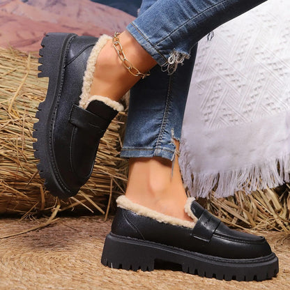 Nesta Fleece-Lined Platform Loafers for Winter