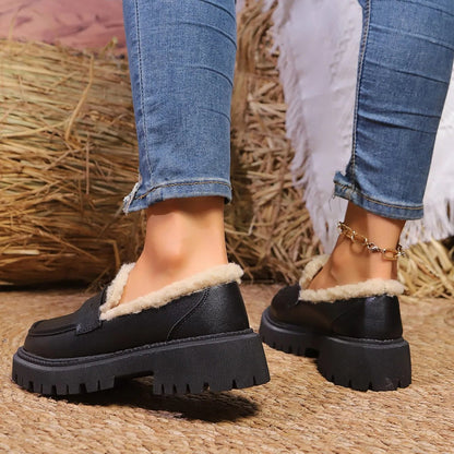 Nesta Fleece-Lined Platform Loafers for Winter