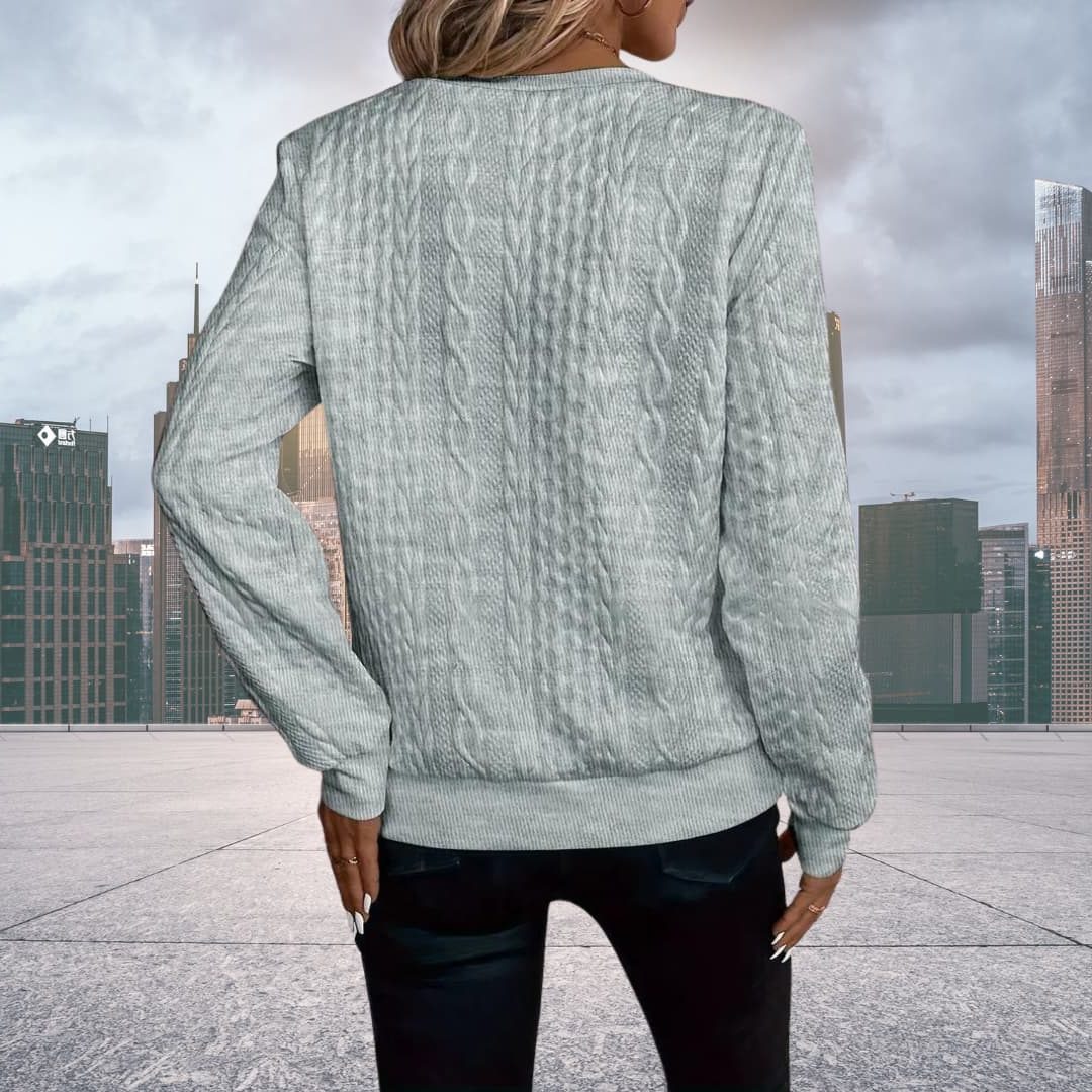 Clothilde Cable Knit Zip-Up Sweater